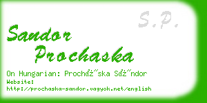 sandor prochaska business card